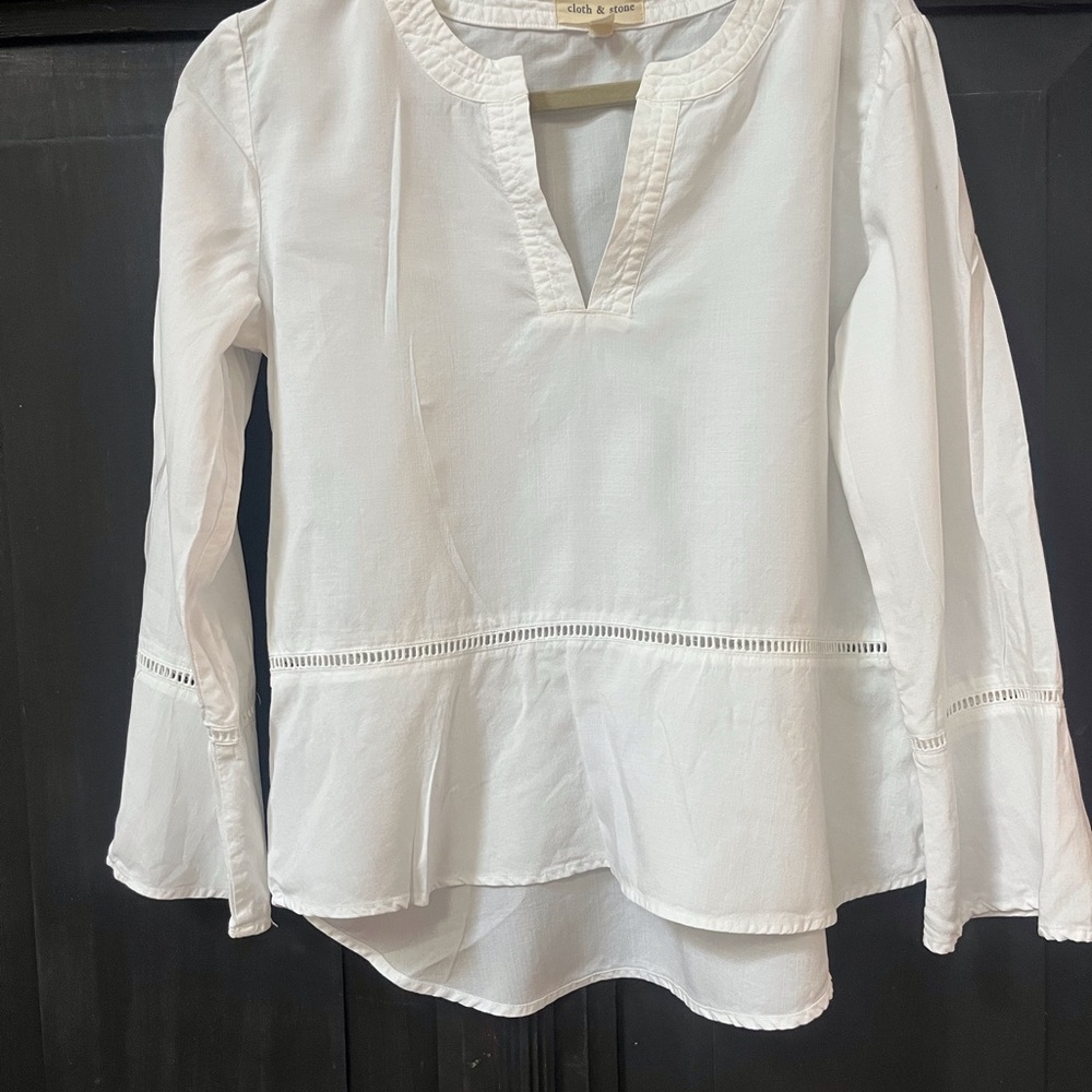 Cloth and Stone white bell sleeve top